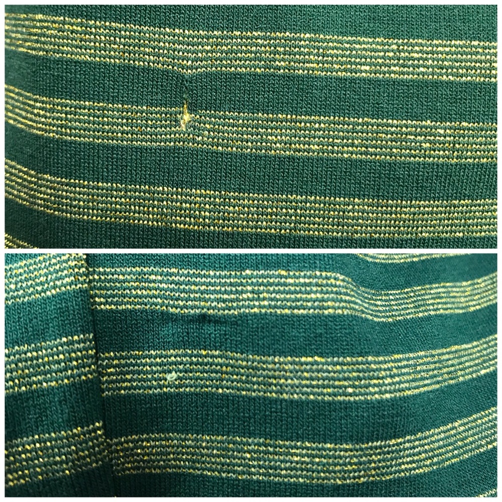 LuLaRoe Green and Gold Stripe Julia Dress - Picture 8 of 8